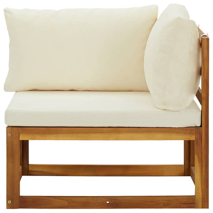 vidaXL Sectional Corner Sofas 2 pcs with Cushions Solid Wood Acacia 4