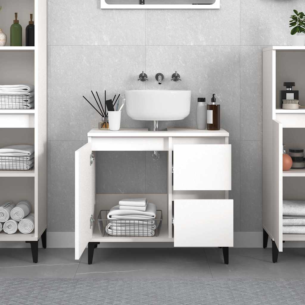Bathroom Cabinet 65x33x60 cm Engineered Wood White