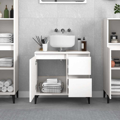 Bathroom Cabinet 65x33x60 cm Engineered Wood White