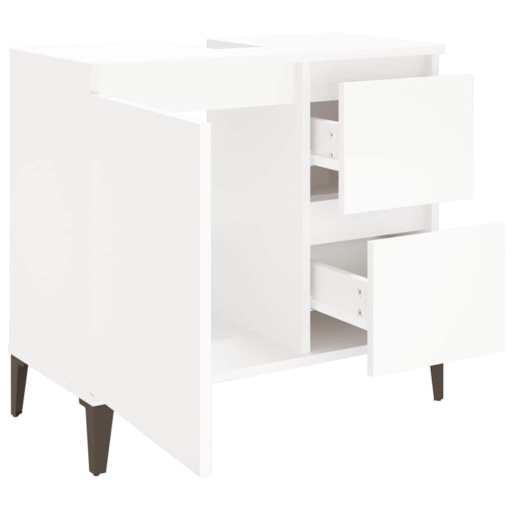 Bathroom Cabinet 65x33x60 cm Engineered Wood White