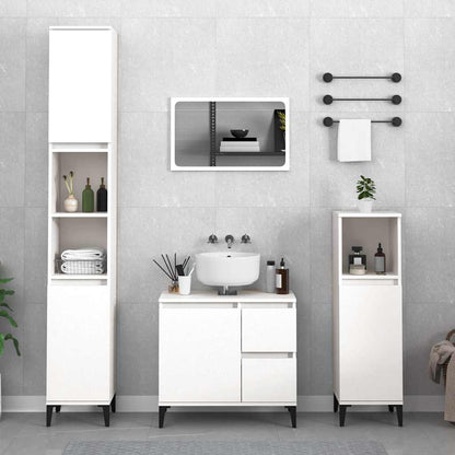 Bathroom Cabinet 65x33x60 cm Engineered Wood White