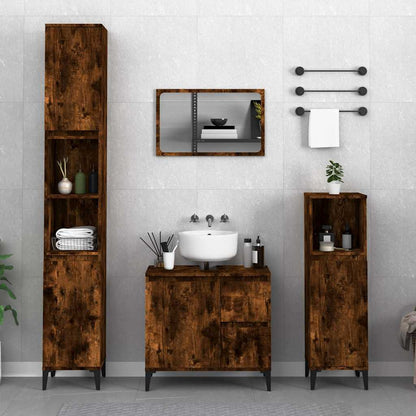 Bathroom Cabinet 65x33x60 cm Engineered Wood Smoked oak