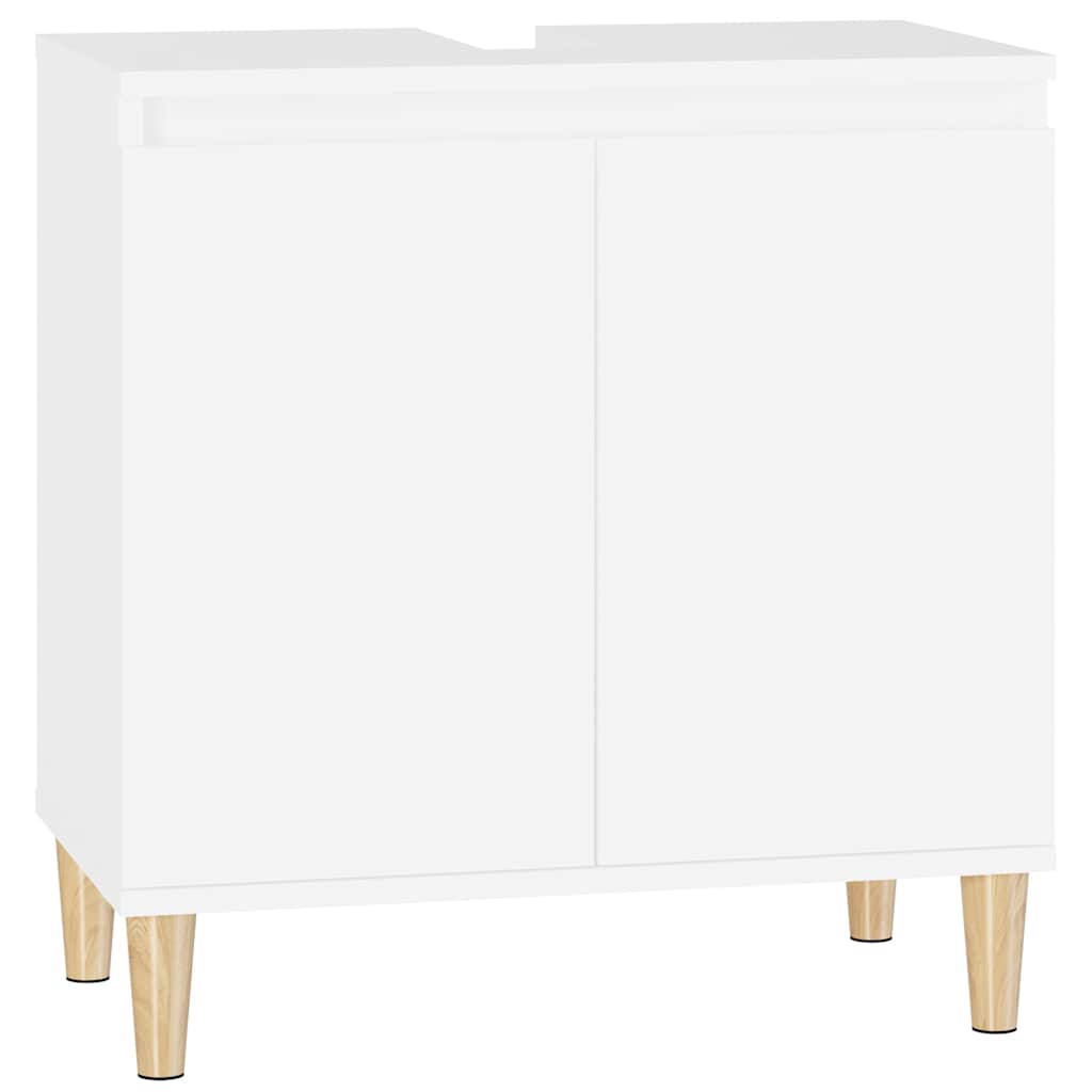 Sink Cabinet 58x33x60 cm Engineered Wood White