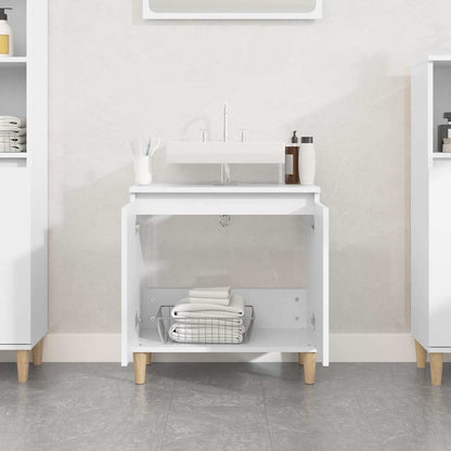 Sink Cabinet 58x33x60 cm Engineered Wood White