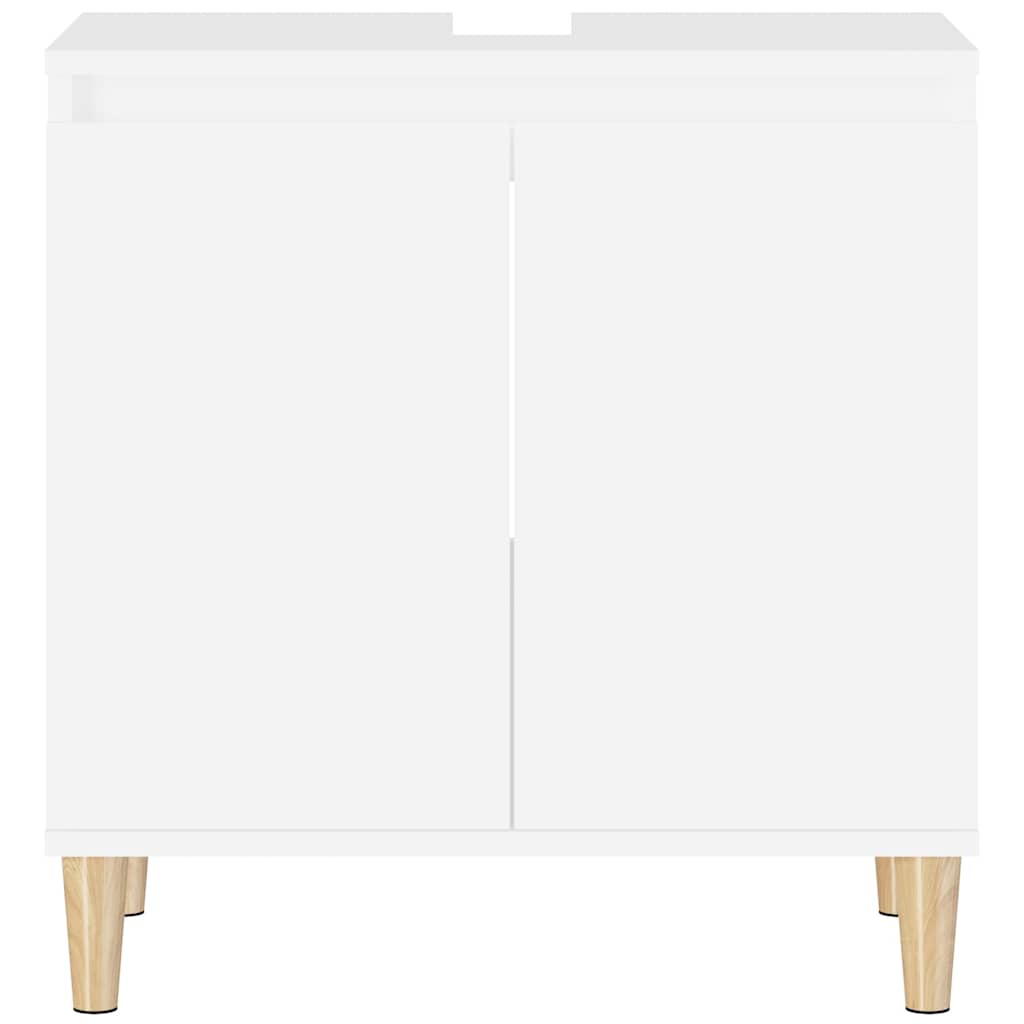 Sink Cabinet 58x33x60 cm Engineered Wood White