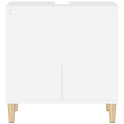 Sink Cabinet 58x33x60 cm Engineered Wood White