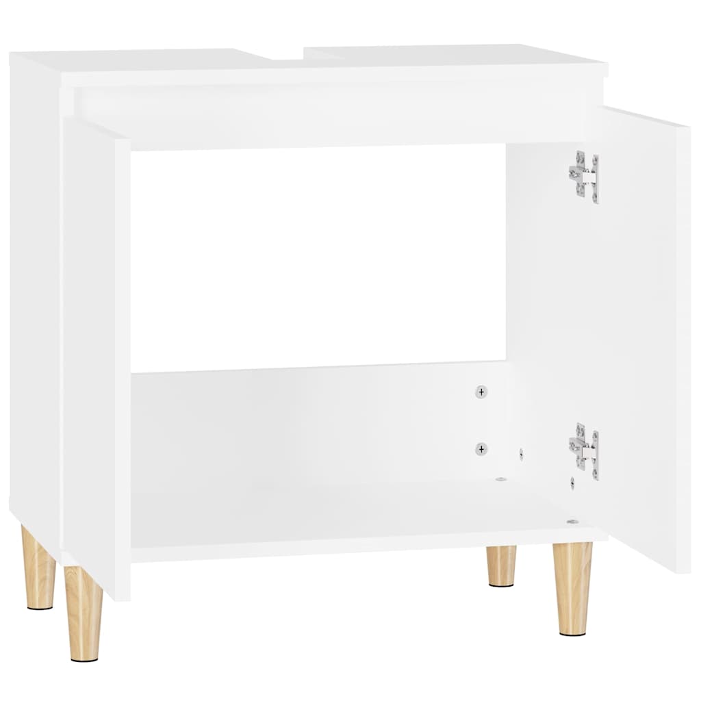 Sink Cabinet 58x33x60 cm Engineered Wood White