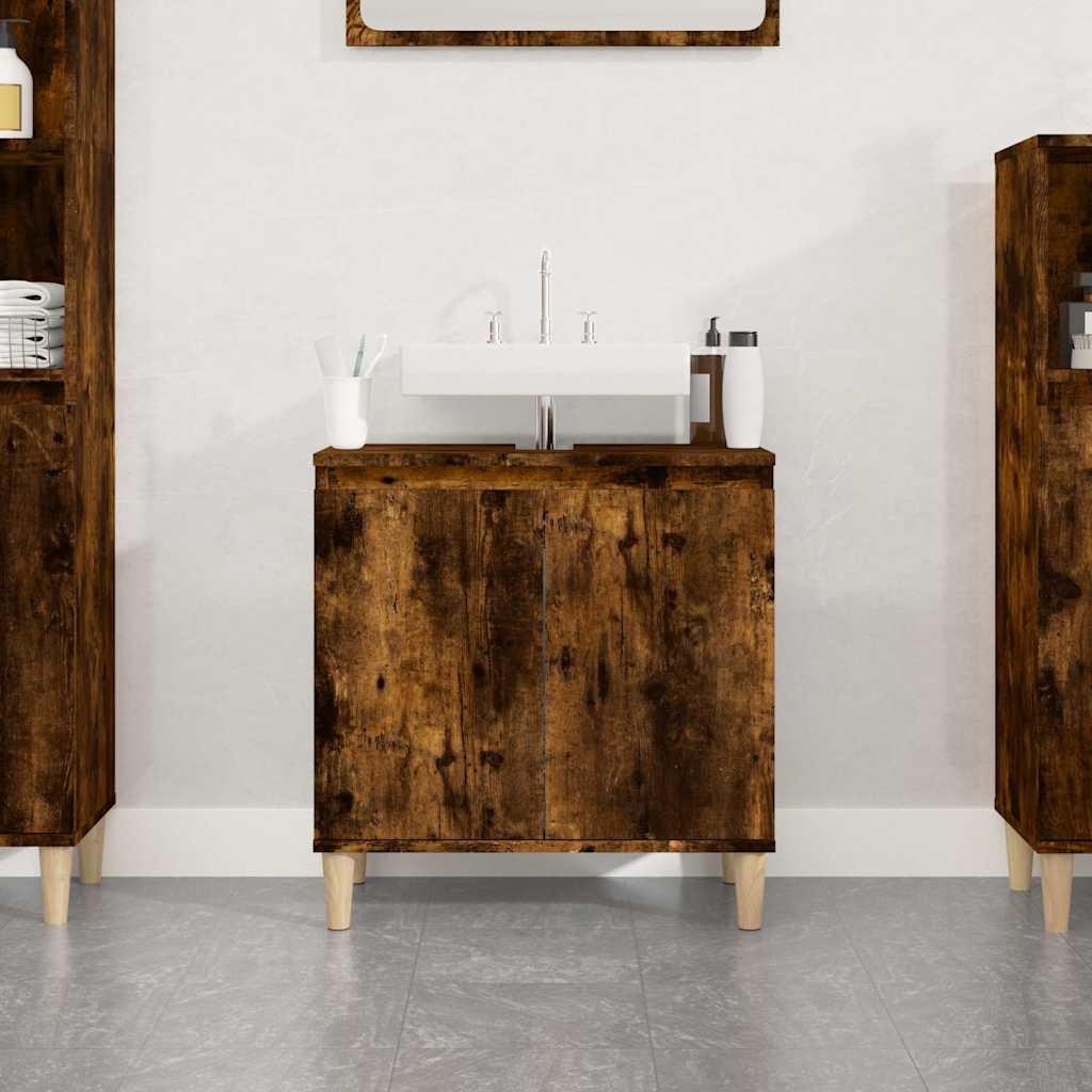 Sink Cabinet 58x33x60 cm Engineered Wood Smoked oak