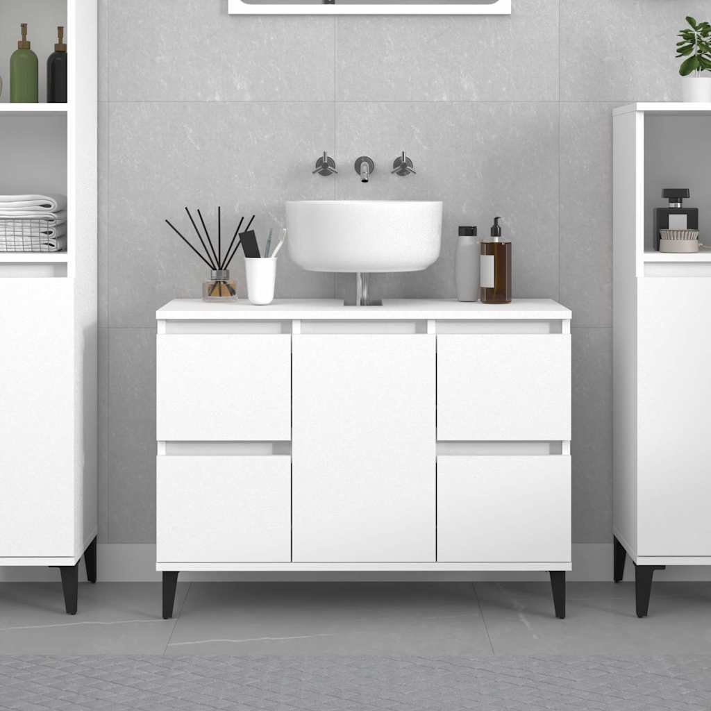 Sink Cabinet 80x33x60 cm Engineered Wood White