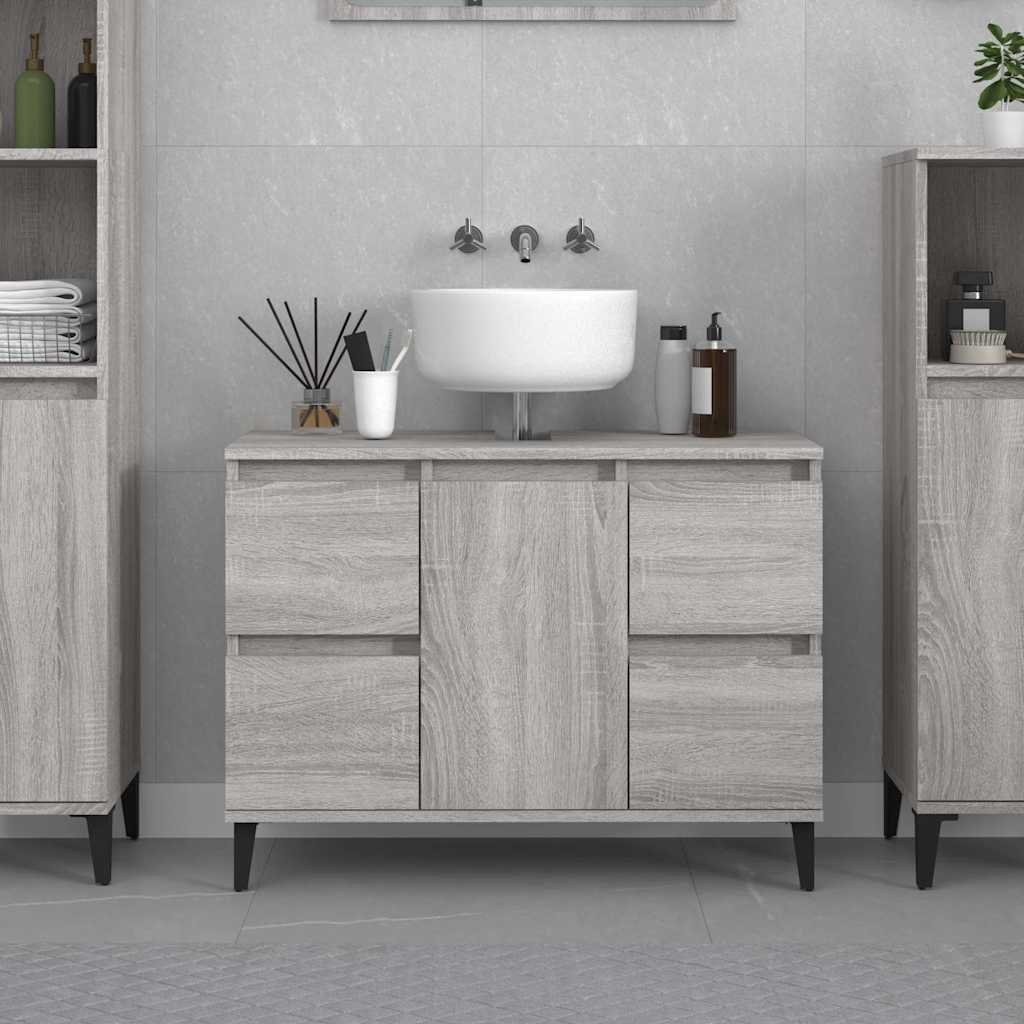 Sink Cabinet 80x33x60 cm Engineered Wood Grey sonoma
