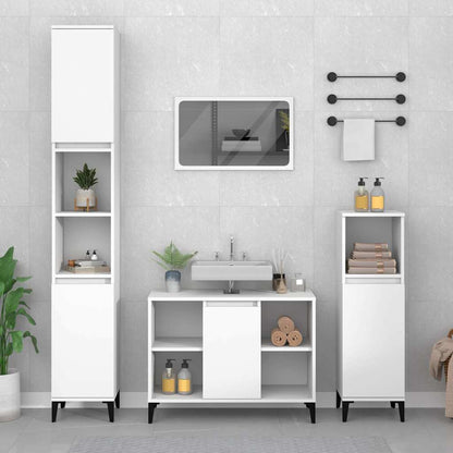 Sink Cabinet 80x33x60 cm Engineered Wood White