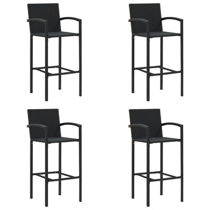 Bar Stools Poly Rattan Black 4