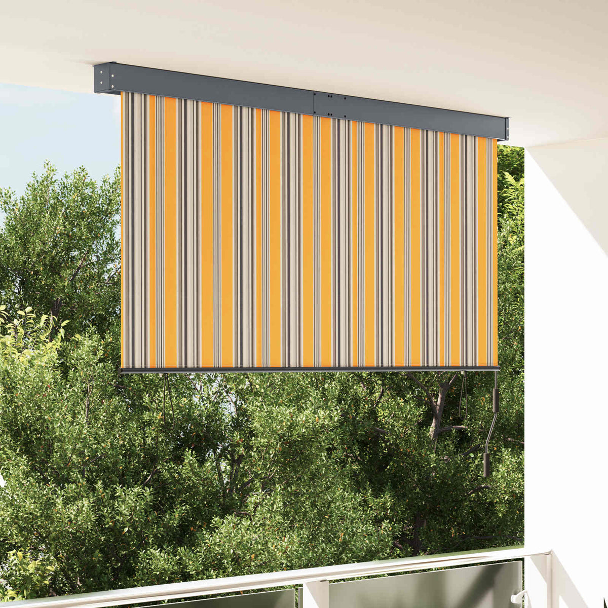 Roller Blind Fabric and Aluminum 180 x 250 cm Yellow and blue