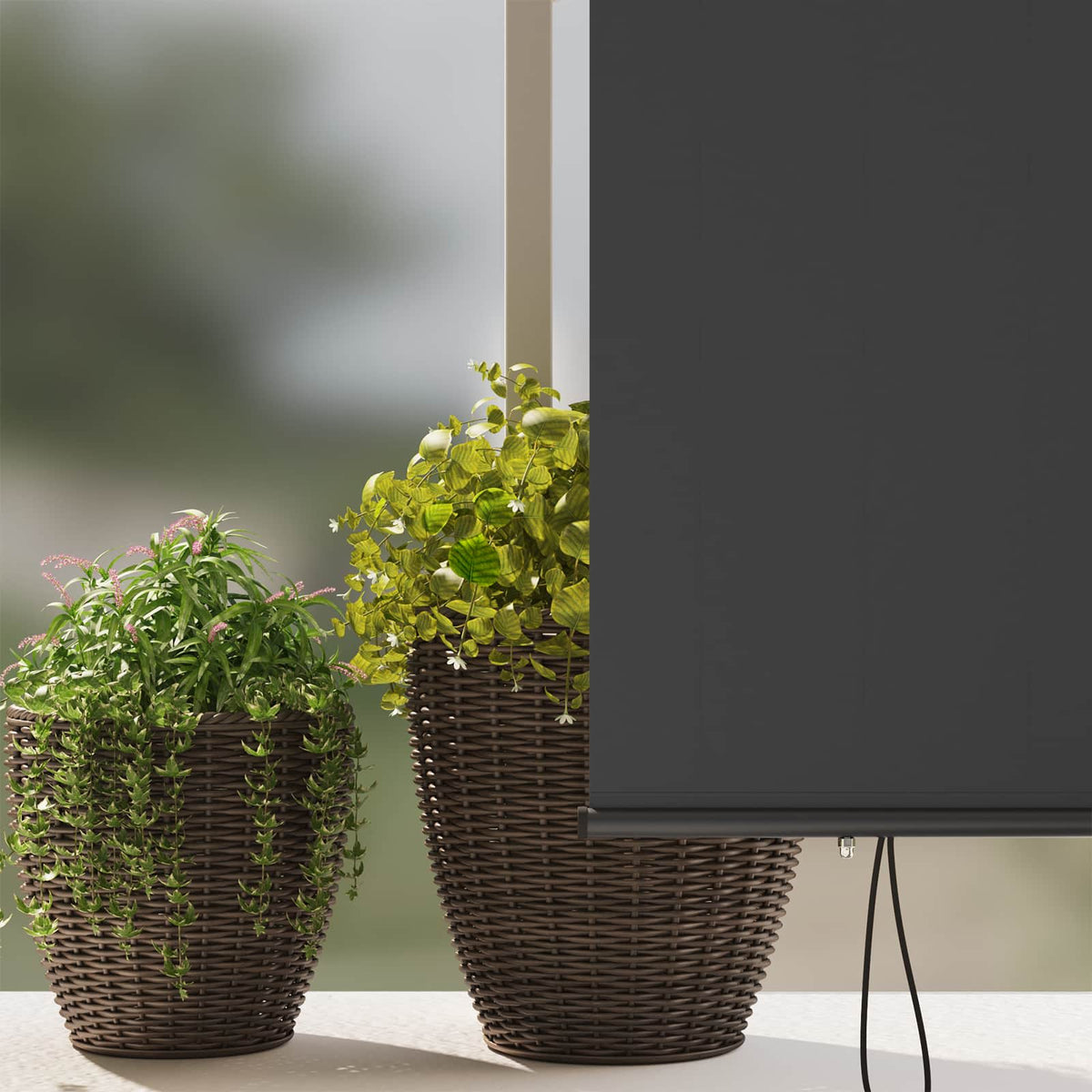 Roller Blind Fabric and Aluminum 180 x 250 cm Anthracite