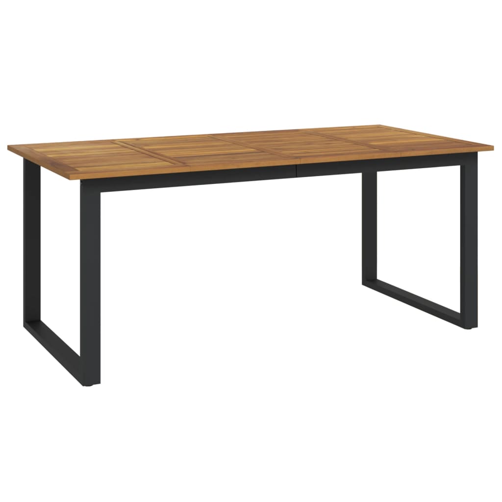 vidaXL Garden Table with U-shaped Legs 180x90x75 cm Solid Wood Acacia 2