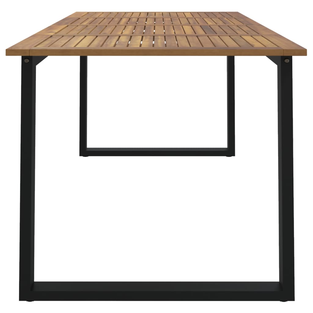 vidaXL Garden Table with U-shaped Legs 180x90x75 cm Solid Wood Acacia 4