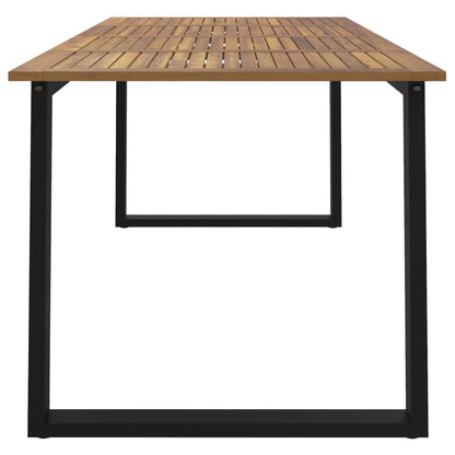 vidaXL Garden Table with U-shaped Legs 180x90x75 cm Solid Wood Acacia 4