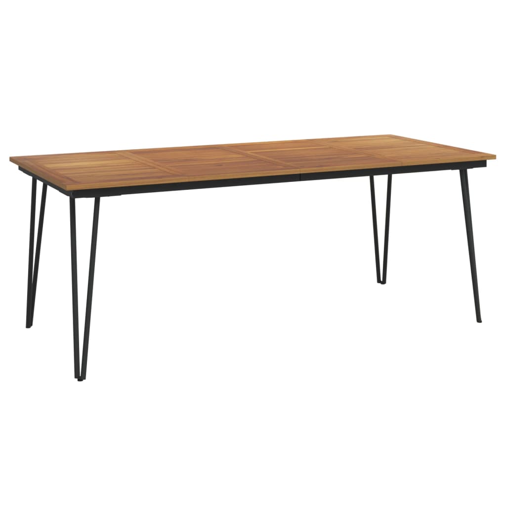 vidaXL Garden Table with Hairpin Legs 200x90x75 cm Solid Wood Acacia 2