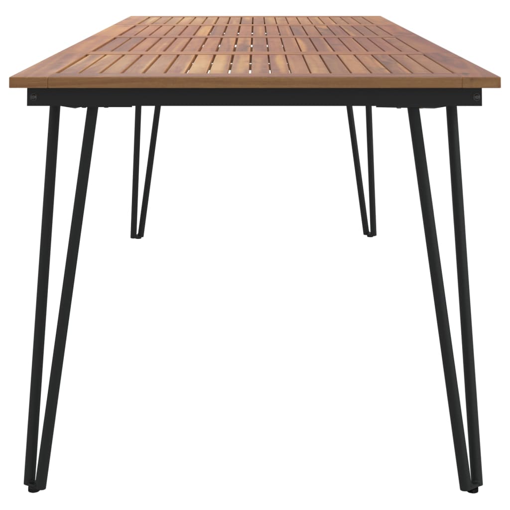 vidaXL Garden Table with Hairpin Legs 200x90x75 cm Solid Wood Acacia 4