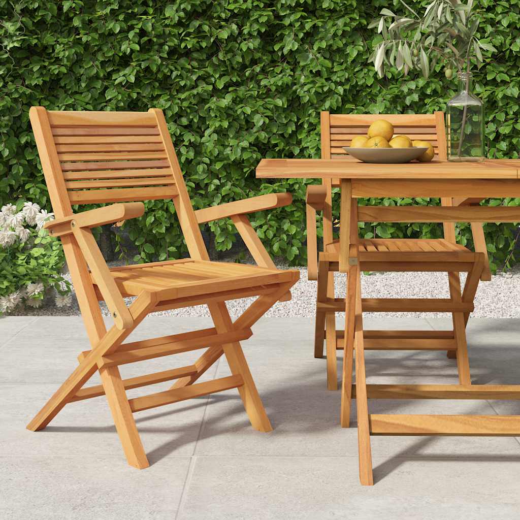 vidaXL Folding Chairs 47x62x90 cm Solid Wood Teak