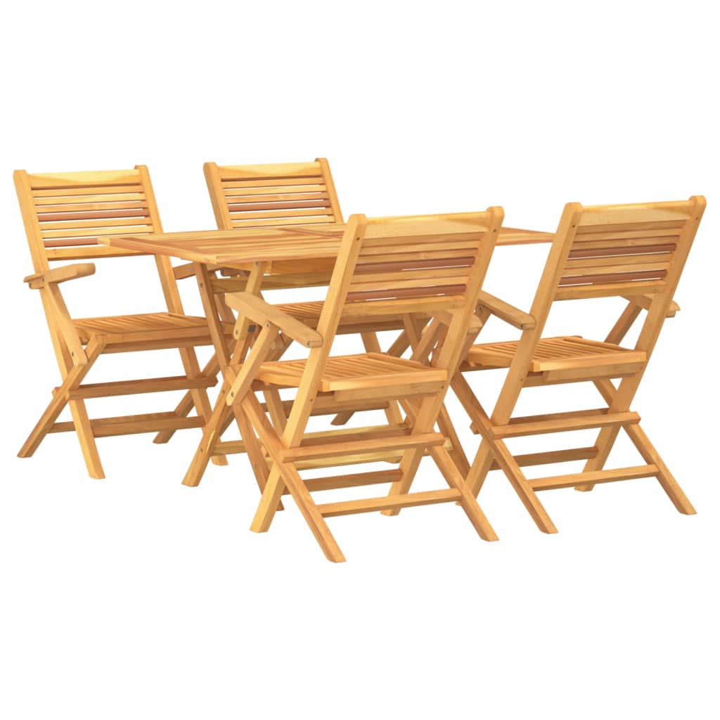 vidaXL 5 Piece Garden Dining Set Solid Wood Teak 2