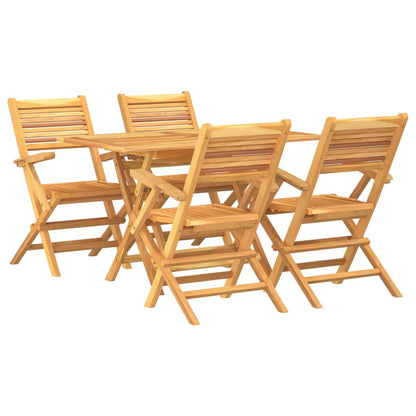 vidaXL 5 Piece Garden Dining Set Solid Wood Teak 2