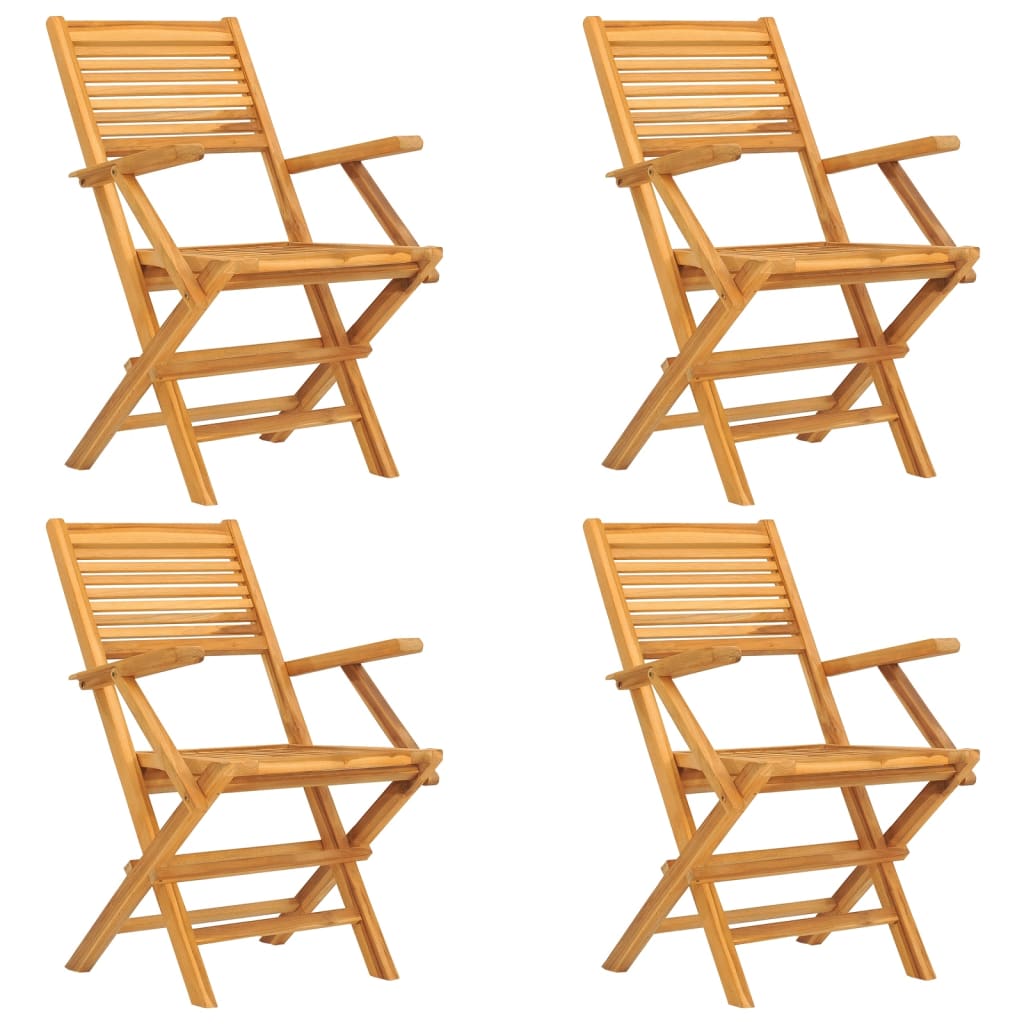 vidaXL 5 Piece Garden Dining Set Solid Wood Teak 3