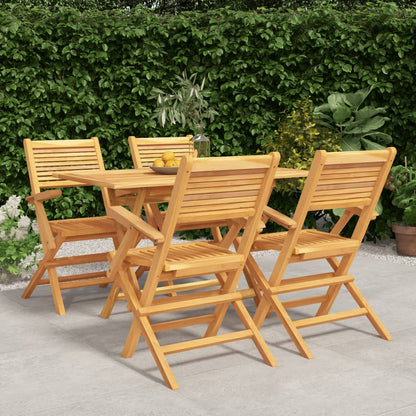 vidaXL 5 Piece Garden Dining Set Solid Wood Teak 1