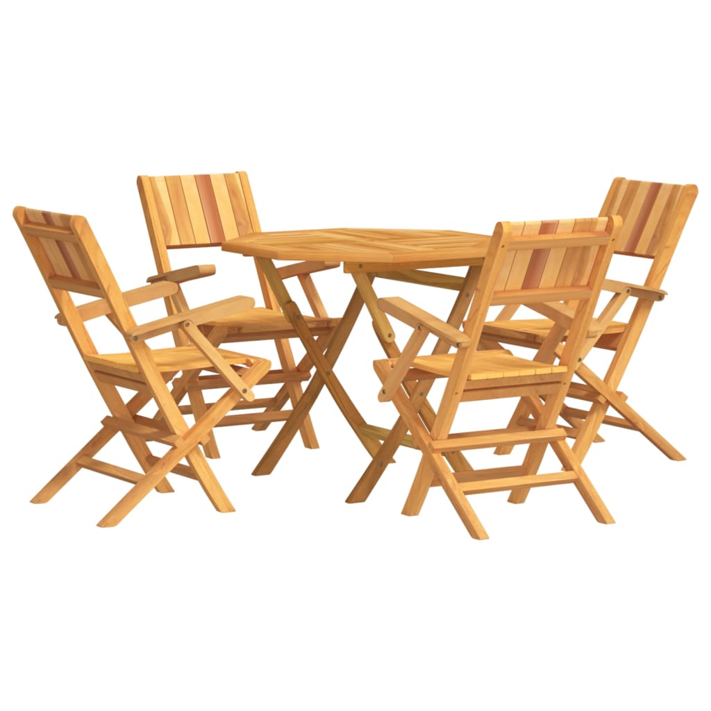 vidaXL 5 Piece Garden Dining Set Solid Wood Teak 2