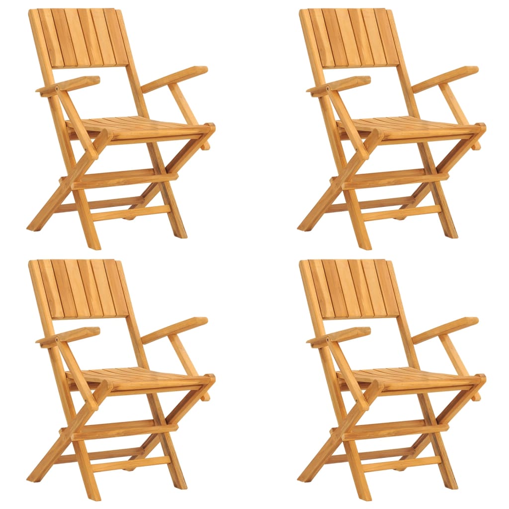 vidaXL 5 Piece Garden Dining Set Solid Wood Teak 3