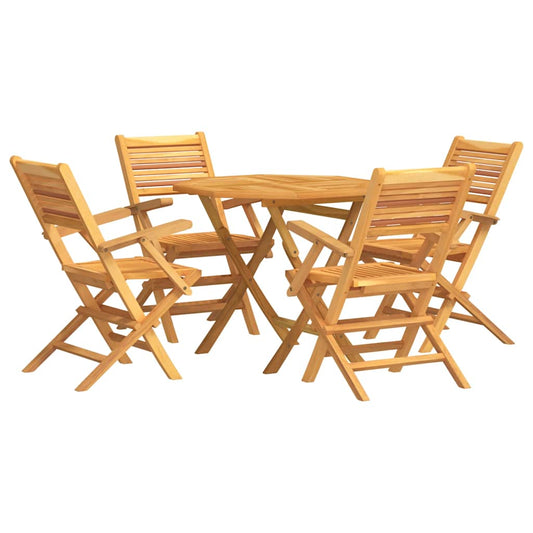 vidaXL 5 Piece Garden Dining Set Solid Wood Teak 2