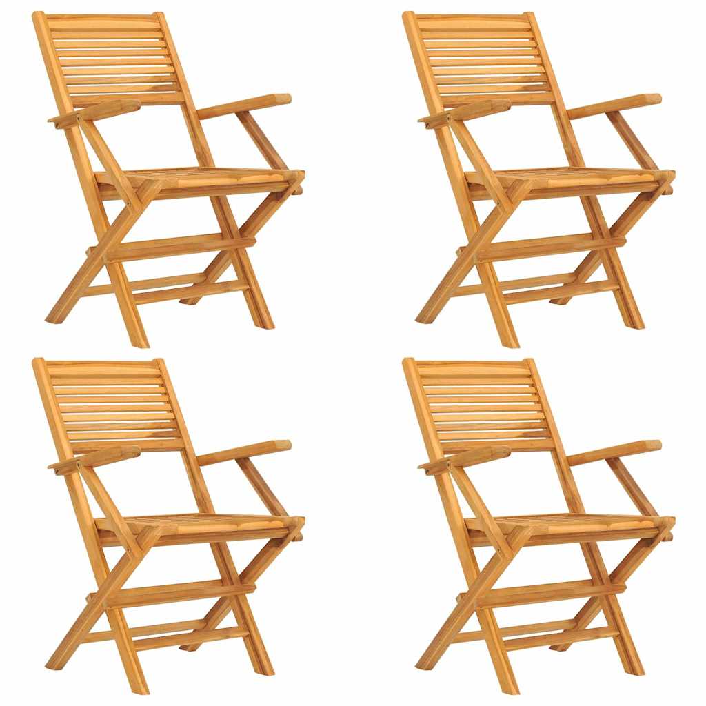 vidaXL 5 Piece Garden Dining Set Solid Wood Teak 3