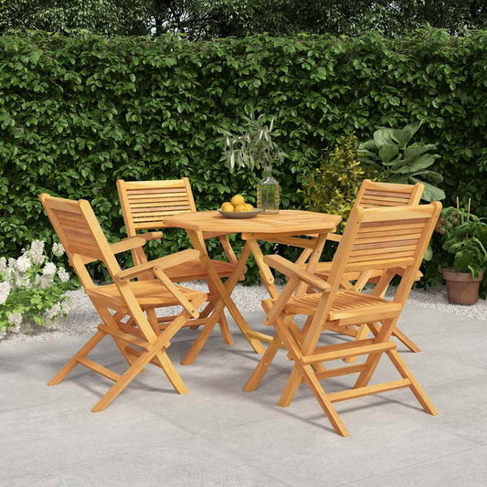 vidaXL 5 Piece Garden Dining Set Solid Wood Teak 1