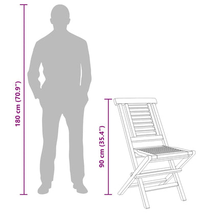 vidaXL Folding Chairs 4 pcs 47x63x90 cm Solid Wood Teak 6