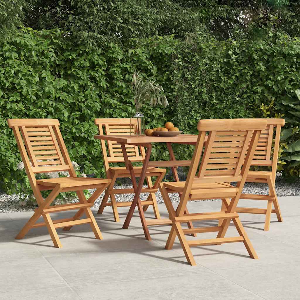 vidaXL Folding Chairs 4 pcs 47x63x90 cm Solid Wood Teak 1