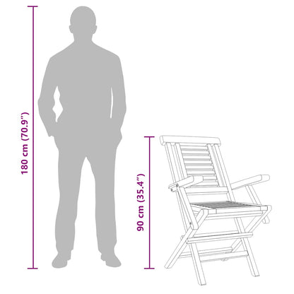 vidaXL Folding Chairs 4 pcs 56x63x90 cm Solid Wood Teak 6