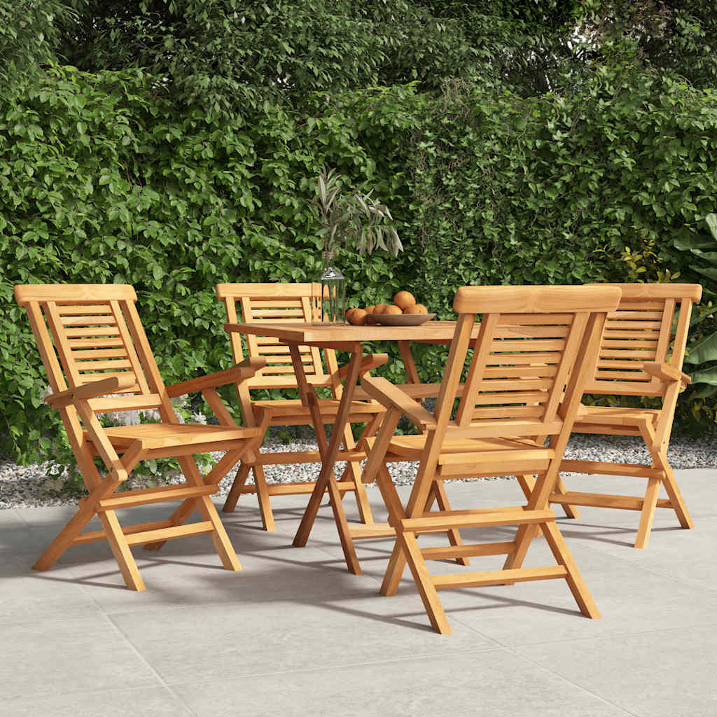 vidaXL Folding Chairs 4 pcs 56x63x90 cm Solid Wood Teak 1