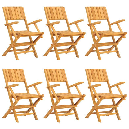 vidaXL Folding Chairs 6 pcs 55x61x90 cm Solid Wood Teak 5