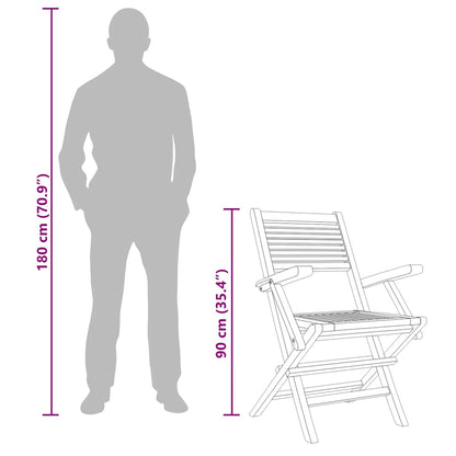 vidaXL Folding Chairs 6 pcs 55x62x90 cm Solid Wood Teak 6
