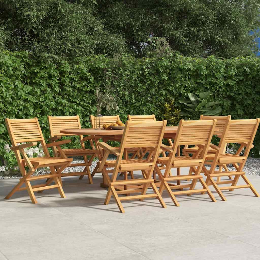 vidaXL Folding Chairs 47x62x90 cm Solid Wood Teak