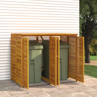 vidaXL Double Garbage Bin Shed 140x89x117 cm Solid Wood Acacia 4