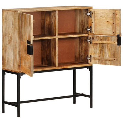 vidaXL Highboard 80x30x95 cm Solid Rough Wood Mango 2