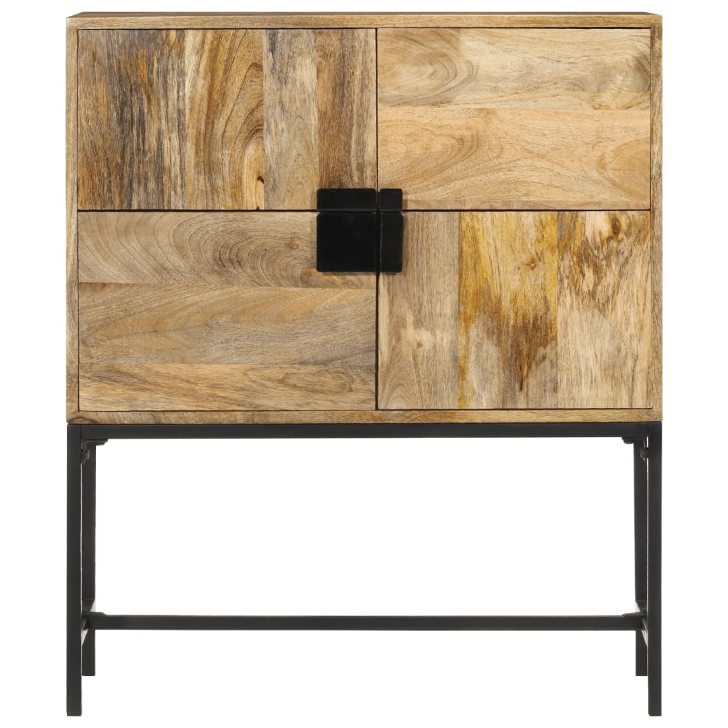 vidaXL Highboard 80x30x95 cm Solid Rough Wood Mango 3