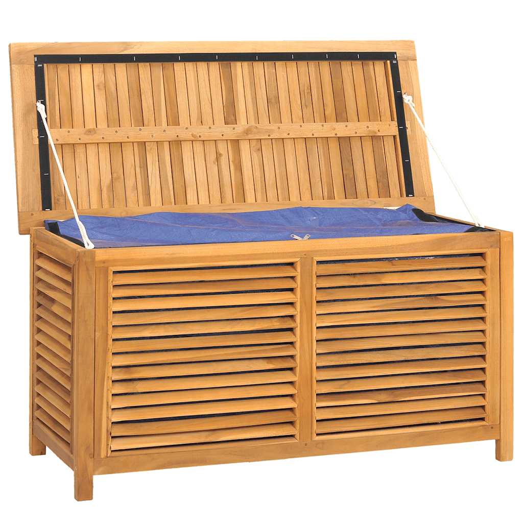 vidaXL Garden Storage Box with Bag 114x50x58 cm Solid Wood Teak 4