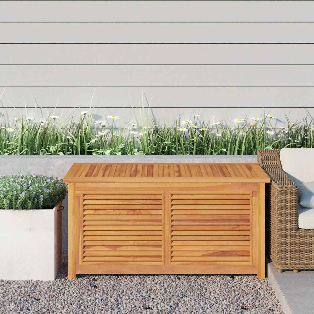 vidaXL Garden Storage Box with Bag 114x50x58 cm Solid Wood Teak 1