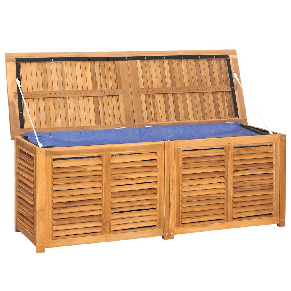 vidaXL Garden Storage Box with Bag 150x50x55 cm Solid Wood Teak 4