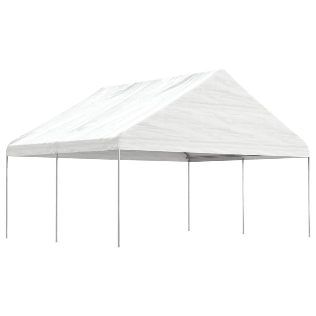 vidaXL Gazebo with Roof White 4,46x5,88x3,75 m Polyethylene 1