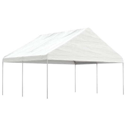 Gazebo with Roof White Polyethylene 4.46 m 5.88 m