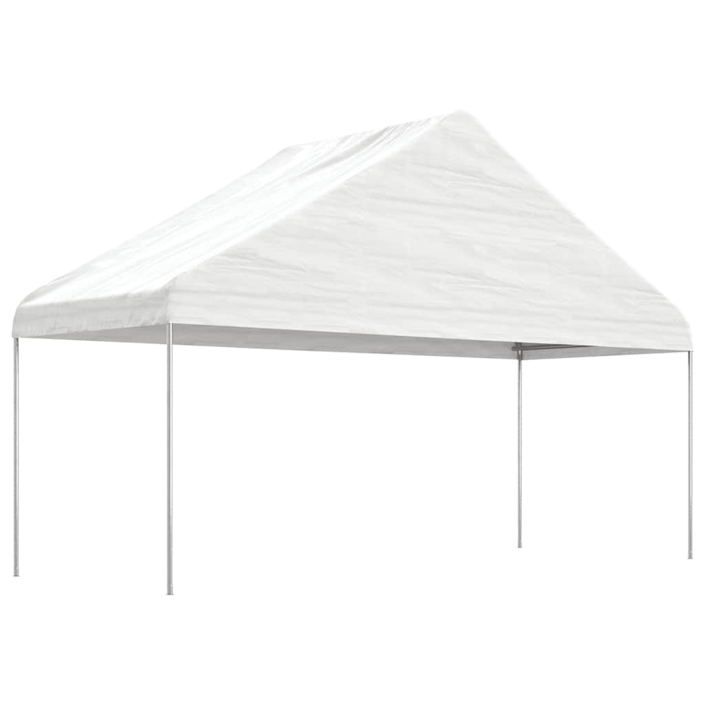 vidaXL Gazebo with Roof White 4,46x5,88x3,75 m Polyethylene 2