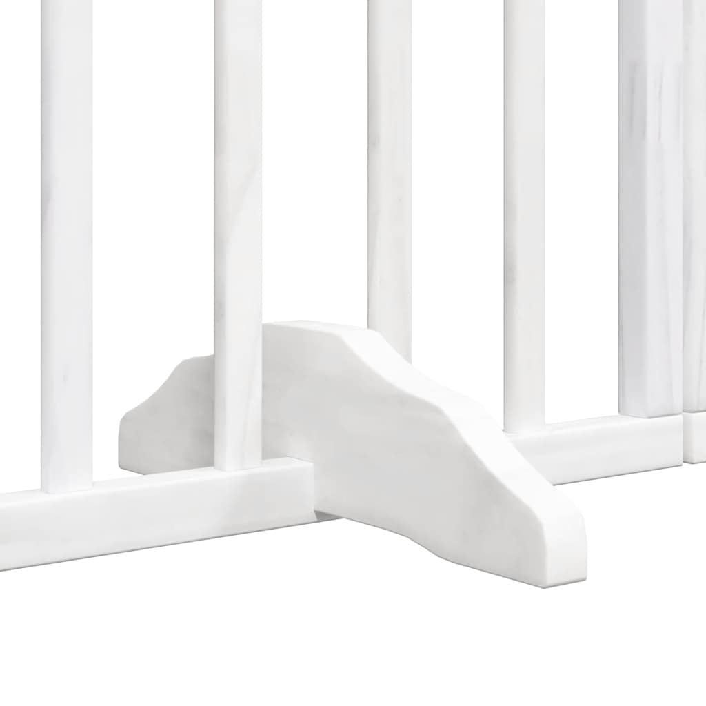 vidaXL Dog Gate with Door Foldable 15 Panels White 750 cm Poplar Wood 6